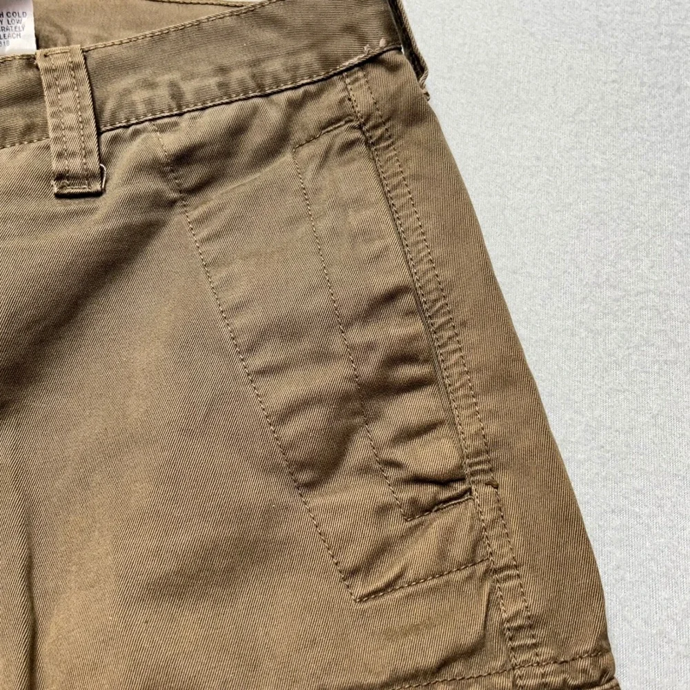 VTG Lucky Brand Mens Brown Cotton Twill Cargo Shorts Utility Workwear 32 Y2K‎